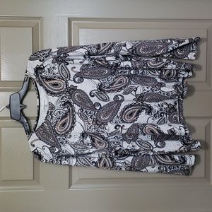 Croft & Barrow Paisley 100% cotton top size 3X
